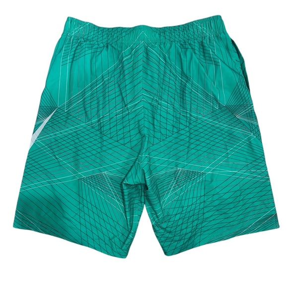 Nike Swim Trunks sz. MED. Green Geometric Pattern drawstring - Picture 8 of 9